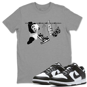 Dunk Panda shirt to match jordans Clothesline sneaker tees Dunk White Black Panda SNRT Sneaker Tees Unisex Heather Grey 1 T-Shirt