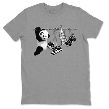 Dunk Panda shirt to match jordans Clothesline sneaker tees Dunk White Black Panda SNRT Sneaker Tees Unisex Heather Grey 2 T-Shirt