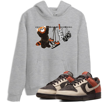 Dunk Red Panda shirt to match jordans Clothesline sneaker tees Dunk Low Red Panda SNRT Sneaker Tees Unisex Heather Grey 1 T-Shirt