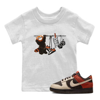 Dunk Red Panda shirt to match jordans Clothesline sneaker tees Dunk Low Red Panda SNRT Sneaker Tees Baby Toddler White 1 T-Shirt