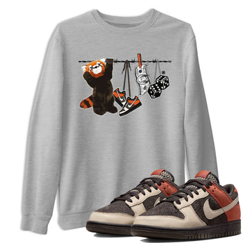 Dunk Red Panda shirt to match jordans Clothesline sneaker tees Dunk Low Red Panda SNRT Sneaker Tees Unisex Heather Grey 1 T-Shirt