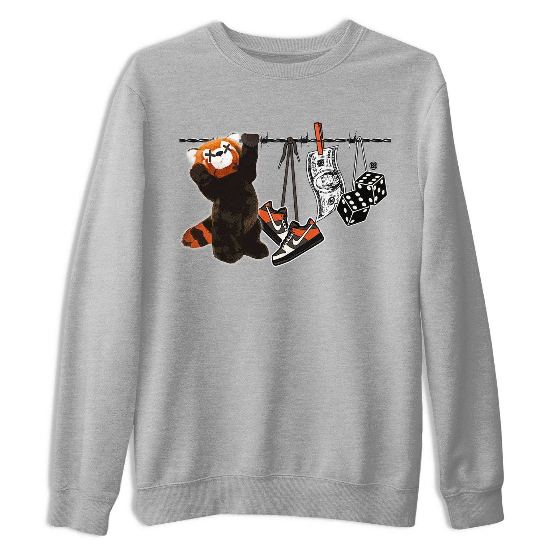 Dunk Red Panda shirt to match jordans Clothesline sneaker tees Dunk Low Red Panda SNRT Sneaker Tees Unisex Heather Grey 2 T-Shirt