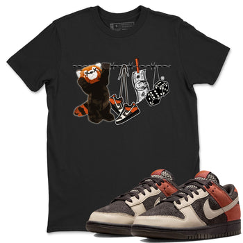 Dunk Red Panda shirt to match jordans Clothesline sneaker tees Dunk Low Red Panda SNRT Sneaker Tees Unisex Black 1 T-Shirt