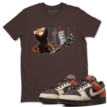 Dunk Red Panda shirt to match jordans Clothesline sneaker tees Dunk Low Red Panda SNRT Sneaker Tees Unisex Dark Chocolate 1 T-Shirt