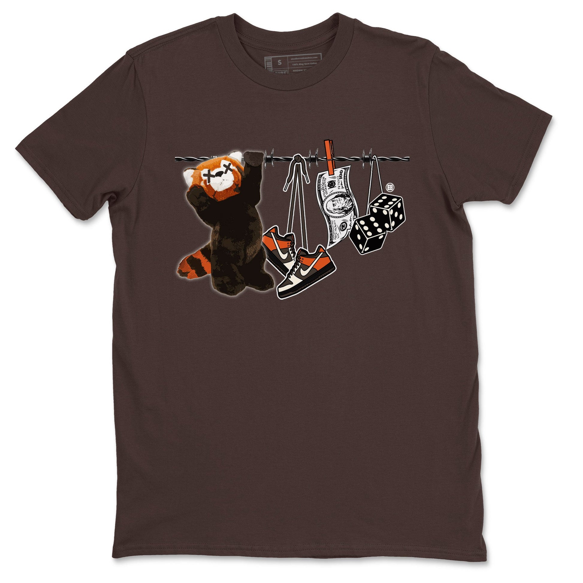 Dunk Red Panda shirt to match jordans Clothesline sneaker tees Dunk Low Red Panda SNRT Sneaker Tees Unisex Dark Chocolate 2 T-Shirt