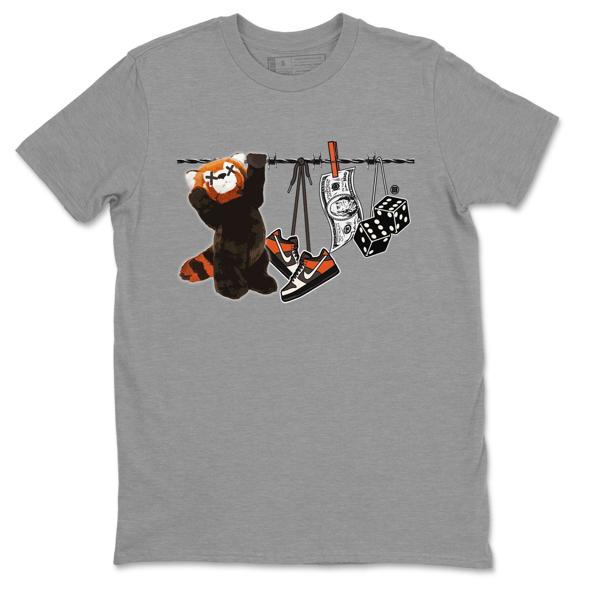 Dunk Red Panda shirt to match jordans Clothesline sneaker tees Dunk Low Red Panda SNRT Sneaker Tees Unisex Heather Grey 2 T-Shirt