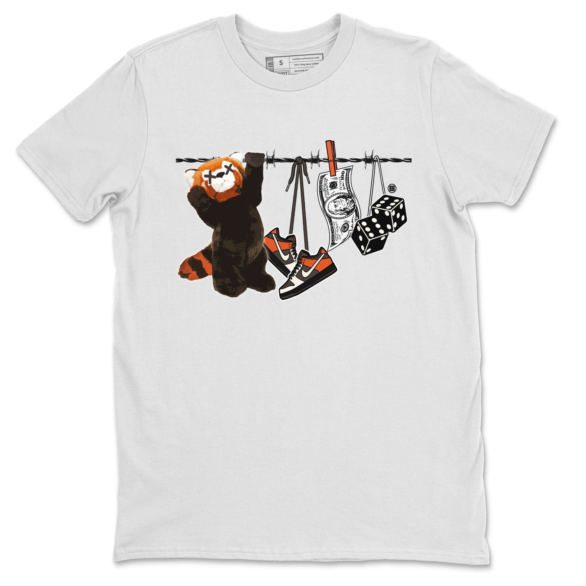 Dunk Red Panda shirt to match jordans Clothesline sneaker tees Dunk Low Red Panda SNRT Sneaker Tees Unisex White 2 T-Shirt