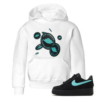 Air Force 1 Tiffany Sneaker Match Tees Coin Drop Sneaker Tees Nike Tiffany AF1Sneaker Release Tees Kids Shirts White 1