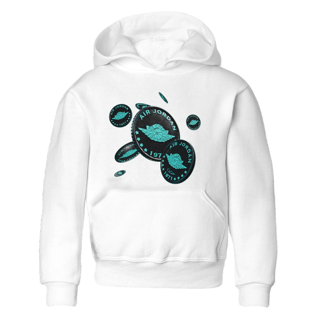 Air Force 1 Tiffany Sneaker Match Tees Coin Drop Sneaker Tees Nike Tiffany AF1Sneaker Release Tees Kids Shirts White 2