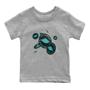 Air Force 1 Tiffany Sneaker Match Tees Coin Drop Sneaker Tees Nike Tiffany AF1Sneaker Release Tees Kids Shirts Heather Grey 2