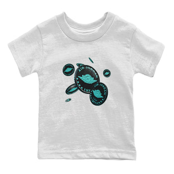 Air Force 1 Tiffany Sneaker Match Tees Coin Drop Sneaker Tees Nike Tiffany AF1Sneaker Release Tees Kids Shirts White 2