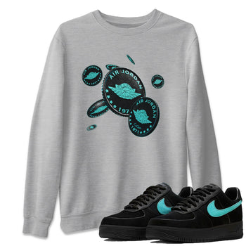 Air Force 1 Tiffany Sneaker Match Tees Coin Drop Sneaker Tees Nike Tiffany AF1Sneaker Release Tees Unisex Shirts Heather Grey 1