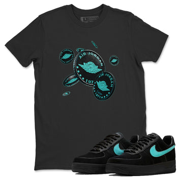 Air Force 1 Tiffany Sneaker Match Tees Coin Drop Sneaker Tees Nike Tiffany AF1Sneaker Release Tees Unisex Shirts Black 1