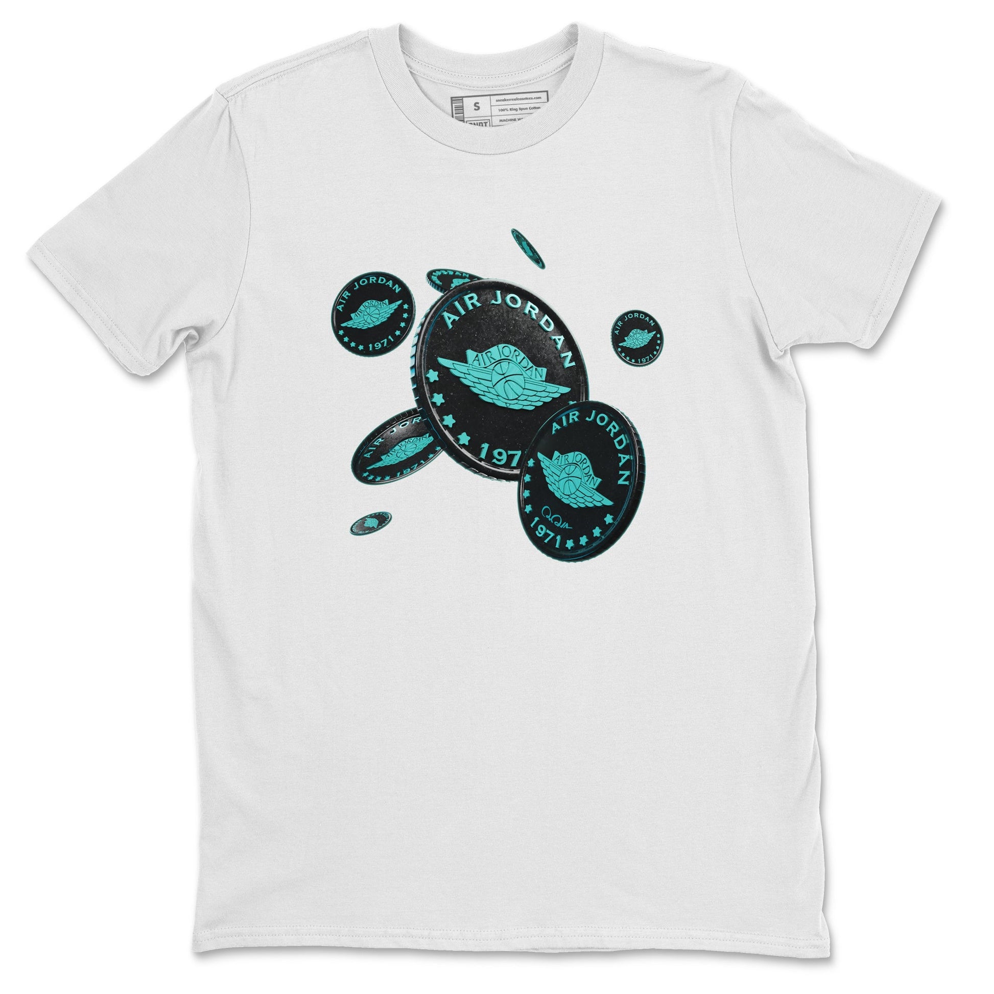 Air Force 1 Tiffany Sneaker Match Tees Coin Drop Sneaker Tees Nike Tiffany AF1Sneaker Release Tees Unisex Shirts White 2
