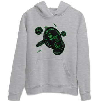 Air Jordan 1 Celtics Sneaker Match Tees Coin Drop Sneaker Tees AJ1 High OG Lucky Green Sneaker Release Tees Unisex Shirts Heather Grey 2