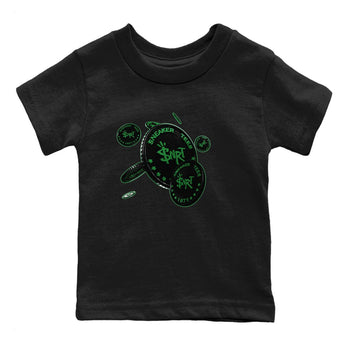 Air Jordan 1 Celtics Sneaker Match Tees Coin Drop Sneaker Tees AJ1 High OG Lucky Green Sneaker Release Tees Kids Shirts Black 2