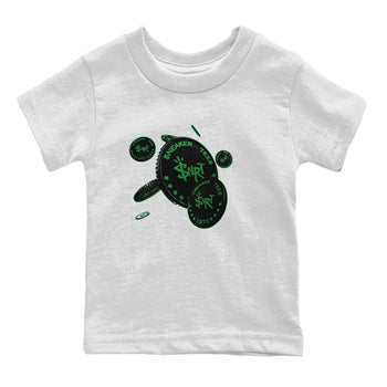 Air Jordan 1 Celtics Sneaker Match Tees Coin Drop Sneaker Tees AJ1 High OG Lucky Green Sneaker Release Tees Kids Shirts White 2