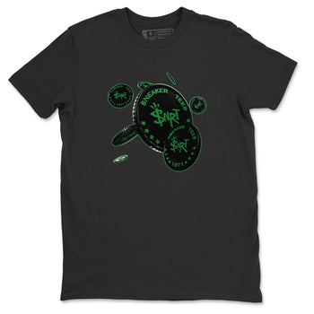 Air Jordan 1 Celtics Sneaker Match Tees Coin Drop Sneaker Tees AJ1 High OG Lucky Green Sneaker Release Tees Unisex Shirts Black 2