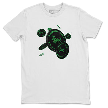 Air Jordan 1 Celtics Sneaker Match Tees Coin Drop Sneaker Tees AJ1 High OG Lucky Green Sneaker Release Tees Unisex Shirts White 2