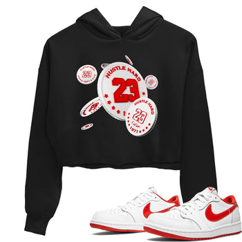 Jordan 1 Low University Red shirt to match jordans Coin Drop sneakertees AJ1 Low University Red SNRT Sneaker Release Tees Black 1 Crop T-Shirt