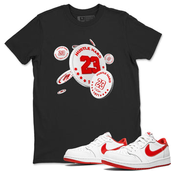 Jordan 1 Low University Red shirt to match jordans Coin Drop sneakertees AJ1 Low University Red SNRT Sneaker Release Tees Unisex Black 1 T-Shirt