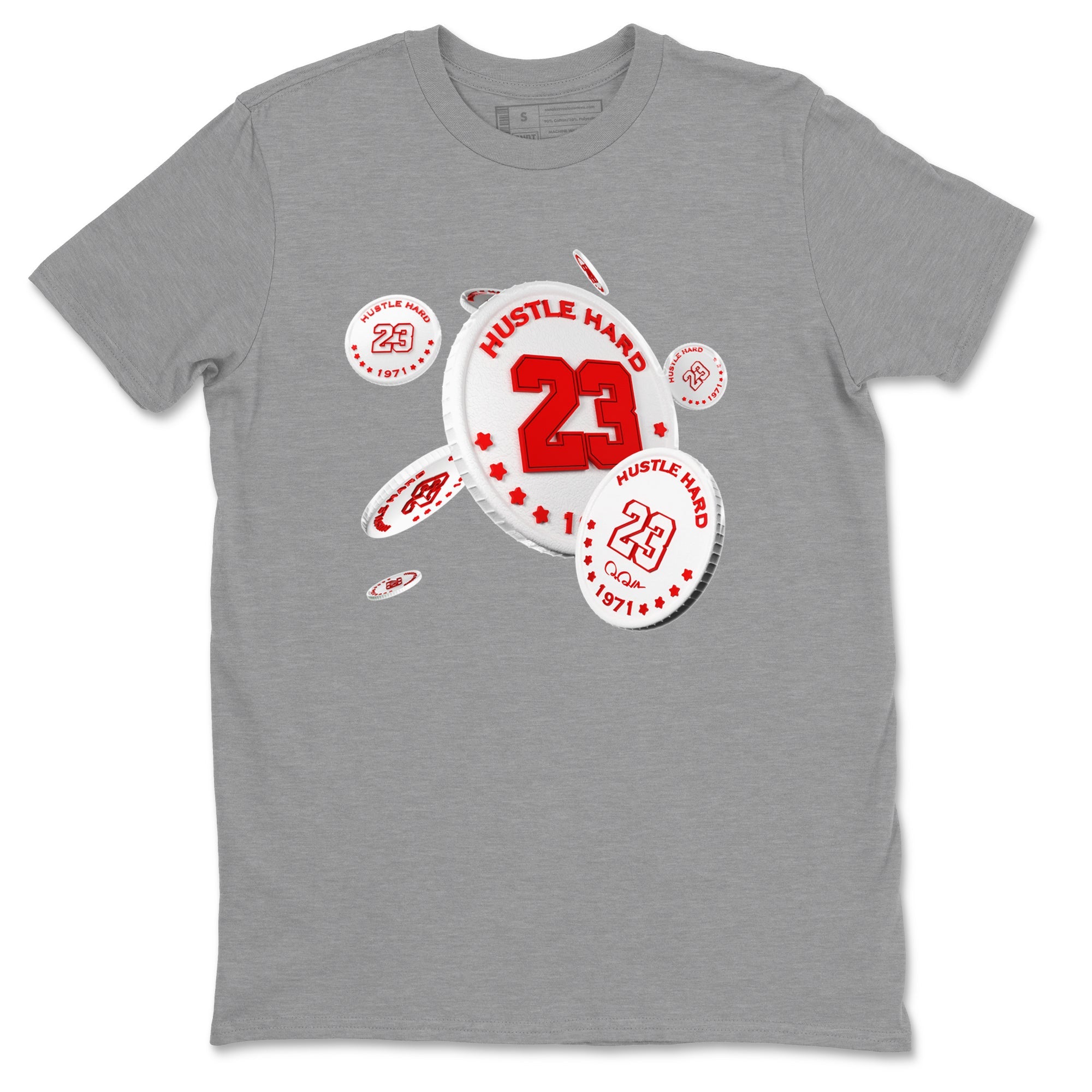 Jordan 1 Low University Red shirt to match jordans Coin Drop sneakertees AJ1 Low University Red SNRT Sneaker Release Tees Unisex Heather Grey 2 T-Shirt