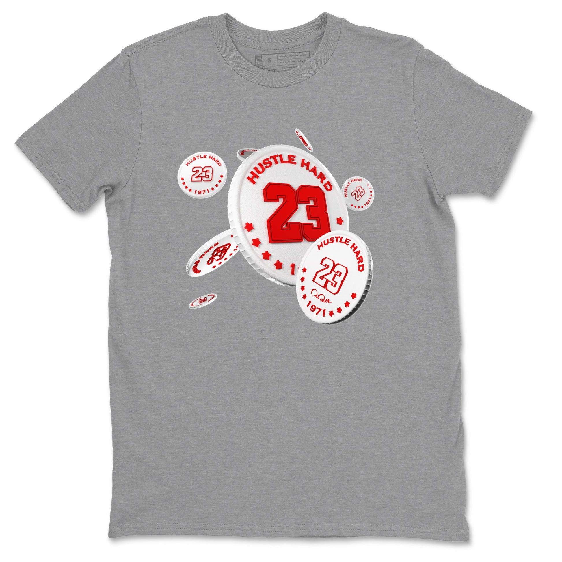 Jordan 1 Low University Red shirt to match jordans Coin Drop sneakertees AJ1 Low University Red SNRT Sneaker Release Tees Unisex Heather Grey 2 T-Shirt