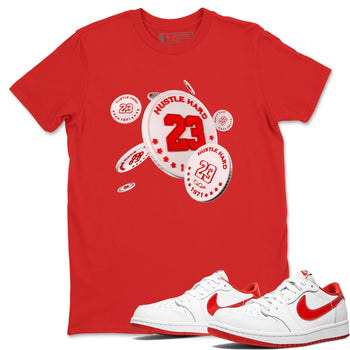 Jordan 1 Low University Red shirt to match jordans Coin Drop sneakertees AJ1 Low University Red SNRT Sneaker Release Tees Unisex Red 1 T-Shirt