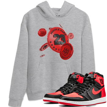 Air Jordan 1 Satin Bred Sneaker Match Tees Coin Drop Sneaker Tees AJ1 Satin Bred Sneaker Release Tees Unisex Shirts Heather Grey 1