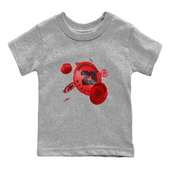 Air Jordan 1 Satin Bred Sneaker Match Tees Coin Drop Sneaker Tees AJ1 Satin Bred Sneaker Release Tees Kids Shirts Heather Grey 2
