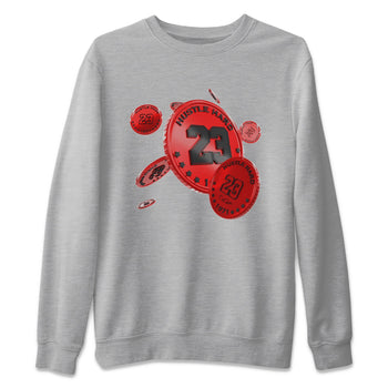 Air Jordan 1 Satin Bred Sneaker Match Tees Coin Drop Sneaker Tees AJ1 Satin Bred Sneaker Release Tees Unisex Shirts Heather Grey 2