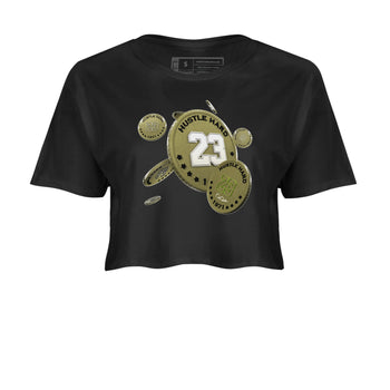 Air Jordan 1 Travis Scott Golf shirt to match jordans Coin Drop sneaker tees AJ1 lowTravis Scott Golf SNRT Sneaker Release Tees Black 2 Crop T-Shirt