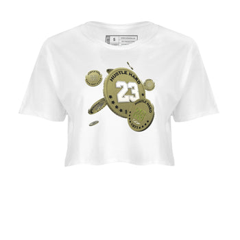 Air Jordan 1 Travis Scott Golf shirt to match jordans Coin Drop sneaker tees AJ1 lowTravis Scott Golf SNRT Sneaker Release Tees White 2 Crop T-Shirt