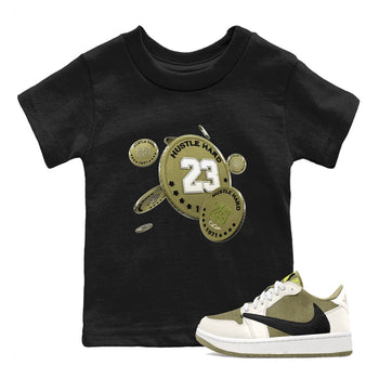 Air Jordan 1 Travis Scott Golf shirt to match jordans Coin Drop sneaker tees AJ1 lowTravis Scott Golf SNRT Sneaker Release Tees Baby Toddler Black 1 T-Shirt