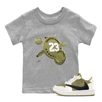 Air Jordan 1 Travis Scott Golf shirt to match jordans Coin Drop sneaker tees AJ1 lowTravis Scott Golf SNRT Sneaker Release Tees Baby Toddler Heather Grey 1 T-Shirt