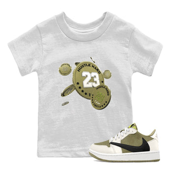 Air Jordan 1 Travis Scott Golf shirt to match jordans Coin Drop sneaker tees AJ1 lowTravis Scott Golf SNRT Sneaker Release Tees Baby Toddler White 1 T-Shirt