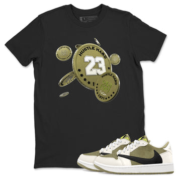 Air Jordan 1 Travis Scott Golf shirt to match jordans Coin Drop sneaker tees AJ1 lowTravis Scott Golf SNRT Sneaker Release Tees Unisex Black 1 T-Shirt