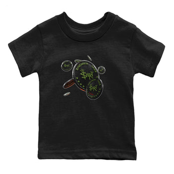 Air Jordan 1 Travis Scott Olive Sneaker Match Tees Coin Drop Sneaker Tees AJ1 OG Travis Scott Olive Sneaker Release Tees Kids Shirts Black 2