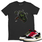 Air Jordan 1 Travis Scott Olive Sneaker Match Tees Coin Drop Sneaker Tees AJ1 OG Travis Scott Olive Sneaker Release Tees Unisex Shirts Black 1