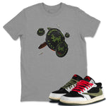 Air Jordan 1 Travis Scott Olive Sneaker Match Tees Coin Drop Sneaker Tees AJ1 OG Travis Scott Olive Sneaker Release Tees Unisex Shirts Heather Grey 1