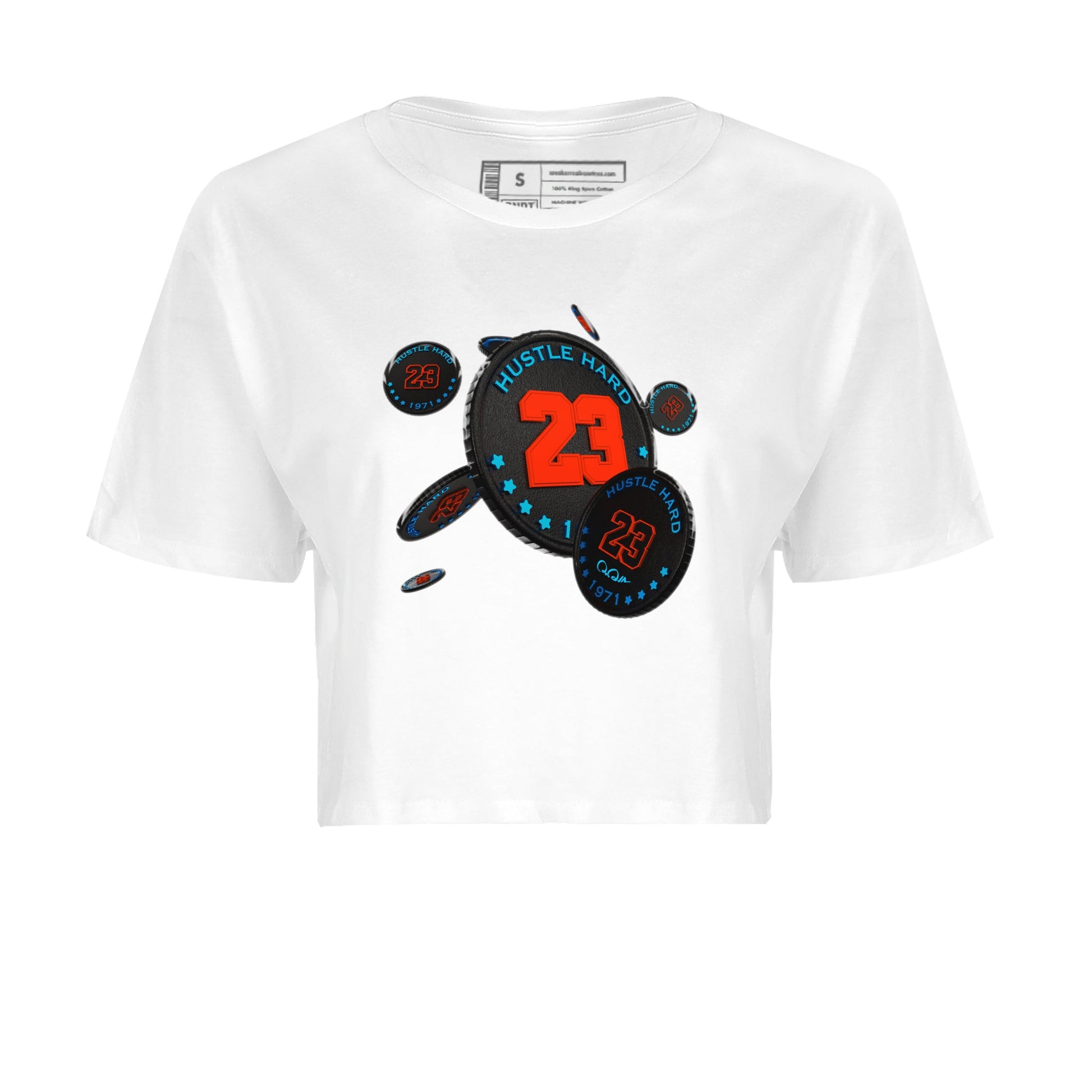 Air Jordan 1 UNC to Chicago Sneaker Match Tees Coin Drop Sneaker Tees AJ1 UNC to Chicago Sneaker Release Tees Women's Shirts White 2