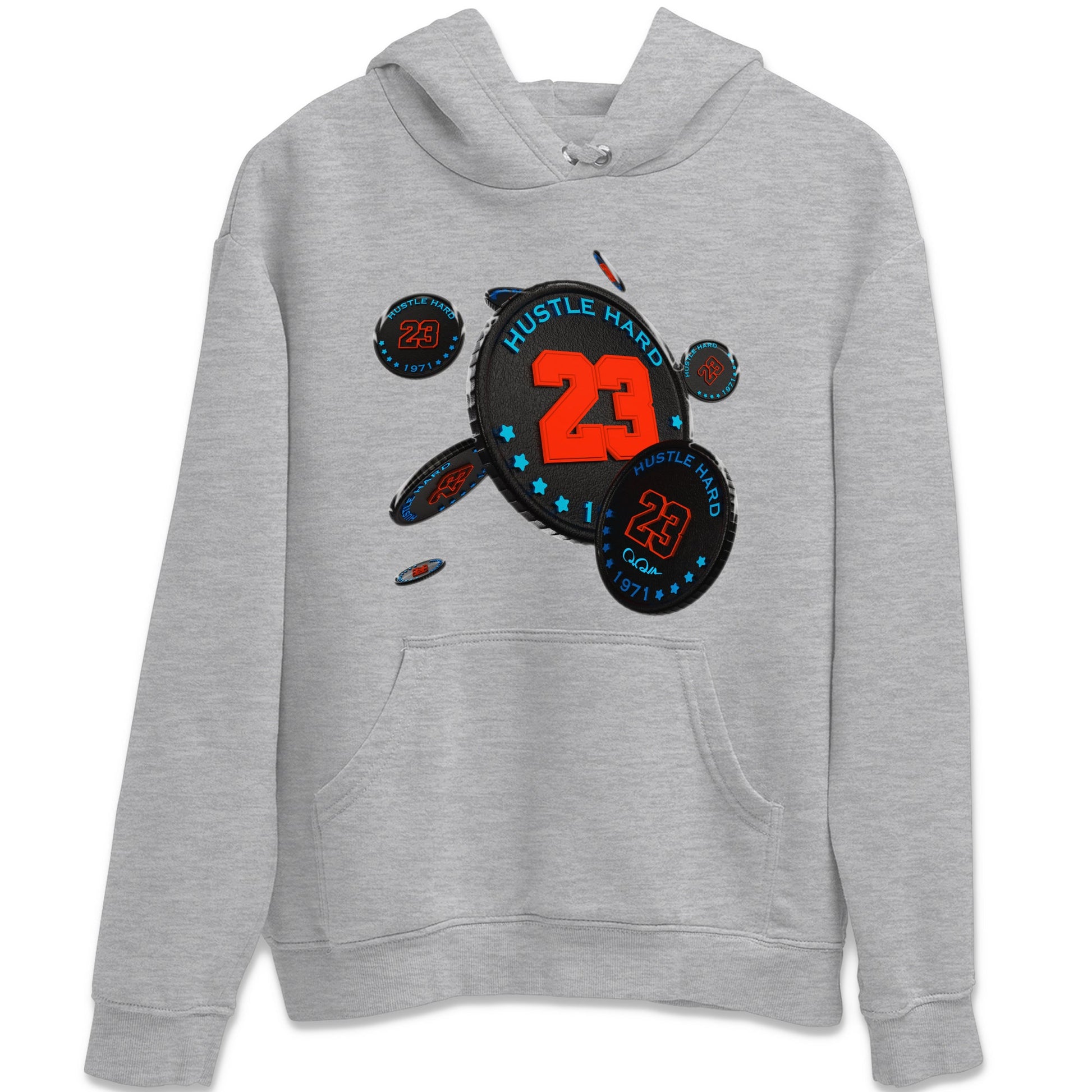 Air Jordan 1 UNC to Chicago Sneaker Match Tees Coin Drop Sneaker Tees AJ1 UNC to Chicago Sneaker Release Tees Unisex Shirts Heather Grey 2
