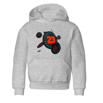 Air Jordan 1 UNC to Chicago Sneaker Match Tees Coin Drop Sneaker Tees AJ1 UNC to Chicago Sneaker Release Tees Kids Shirts Heather Grey 2