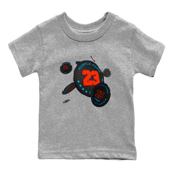 Air Jordan 1 UNC to Chicago Sneaker Match Tees Coin Drop Sneaker Tees AJ1 UNC to Chicago Sneaker Release Tees Kids Shirts Heather Grey 2