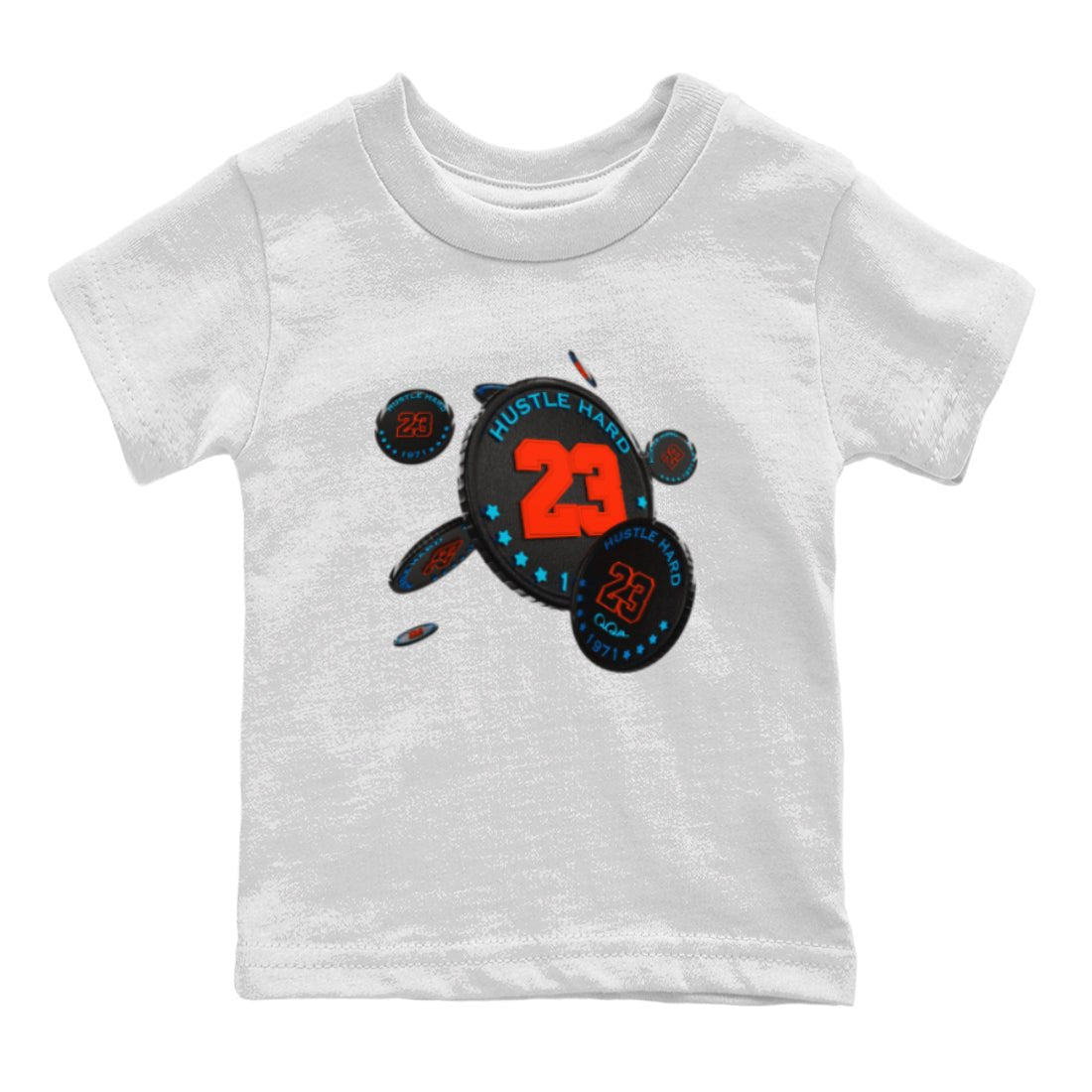 Air Jordan 1 UNC to Chicago Sneaker Match Tees Coin Drop Sneaker Tees AJ1 UNC to Chicago Sneaker Release Tees Kids Shirts White 2