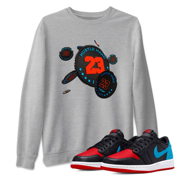 Air Jordan 1 UNC to Chicago Sneaker Match Tees Coin Drop Sneaker Tees AJ1 UNC to Chicago Sneaker Release Tees Unisex Shirts Heather Grey 1