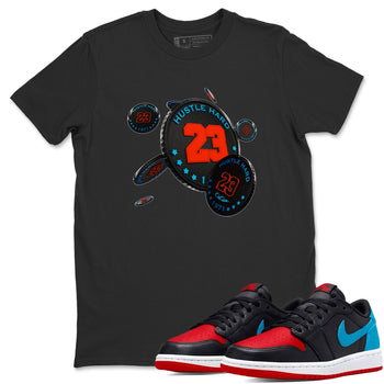 Air Jordan 1 UNC to Chicago Sneaker Match Tees Coin Drop Sneaker Tees AJ1 UNC to Chicago Sneaker Release Tees Unisex Shirts Black 1