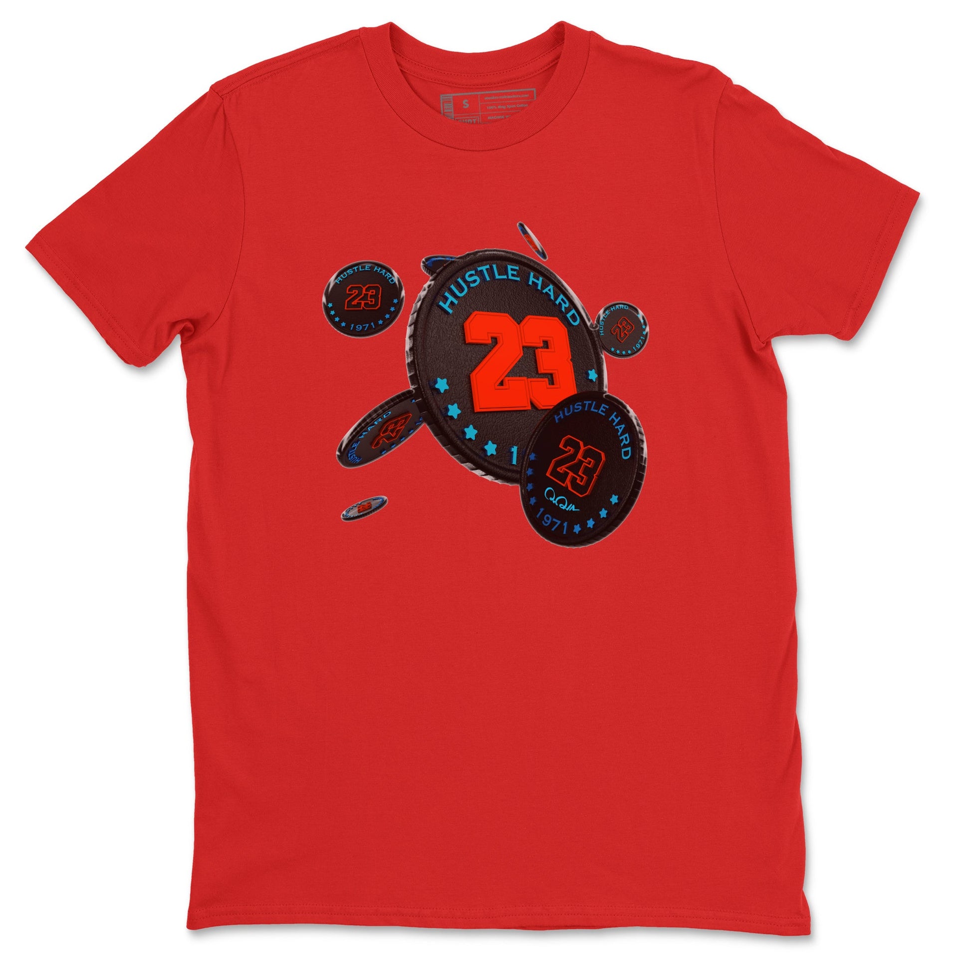 Air Jordan 1 UNC to Chicago Sneaker Match Tees Coin Drop Sneaker Tees AJ1 UNC to Chicago Sneaker Release Tees Unisex Shirts Red 2