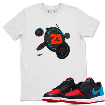 Air Jordan 1 UNC to Chicago Sneaker Match Tees Coin Drop Sneaker Tees AJ1 UNC to Chicago Sneaker Release Tees Unisex Shirts White 1