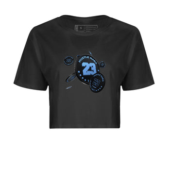 Air Jordan 1 Retro High OG UNC Toe Shirt to match Jordans Coin Drop Sneaker Tees AJ1 UNC Toe SNRT Sneaker Release Tees Crop T-Shirts Black 2